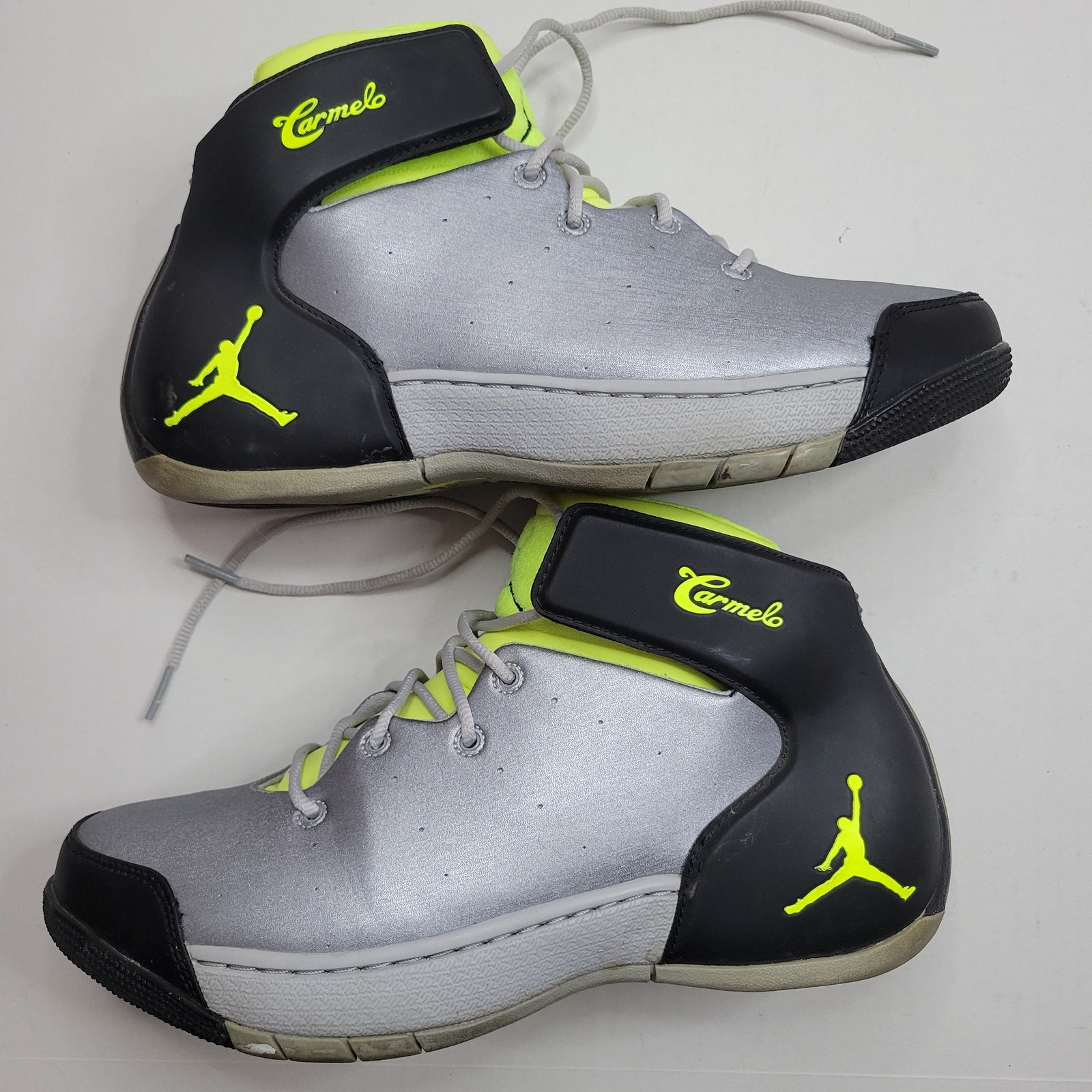 Air Jordan Melo 1.5 Wolf Grey Volt Ice Carmelo Silver Black Yellow Mens Size 8.5